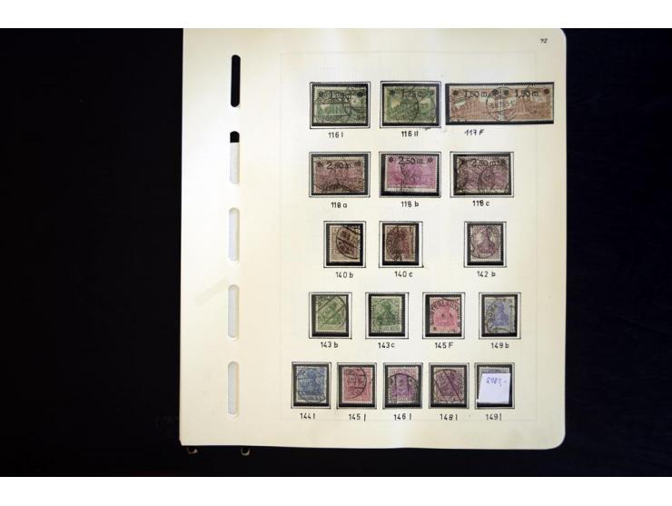 1916/23, interessante gestempelte Spezialsammlung nach Farben und Typen gesammelt, dabei viele bessere Werte dabei Mi.-Nr. 11