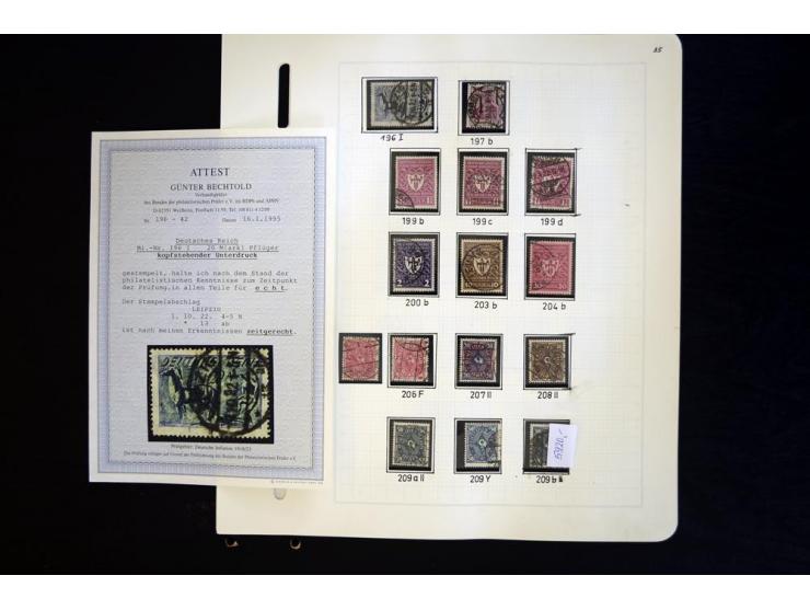 1916/23, interessante gestempelte Spezialsammlung nach Farben und Typen gesammelt, dabei viele bessere Werte dabei Mi.-Nr. 11
