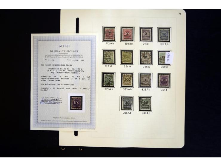 1916/23, interessante gestempelte Spezialsammlung nach Farben und Typen gesammelt, dabei viele bessere Werte dabei Mi.-Nr. 11