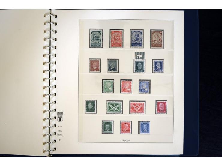 1916/45, postfrische und ungebrauchte Sammlung, ab Weimar kpl., teils zusätzlich gestempelt; in 2 Lindner-T-Alben
