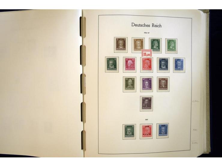 1923/45, sehr schöne vorwiegend postfrische, in den Hauptnummern augenscheinlich komplette Sammlung inkl. Dienst, dabei einig