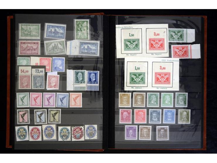 1923/39, postfrische, ungebrauchte und gestempelte Partie mit guten Ausgaben im Einsteckbuch