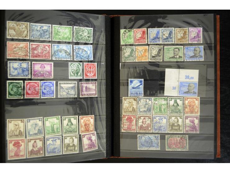1923/39, postfrische, ungebrauchte und gestempelte Partie mit guten Ausgaben im Einsteckbuch