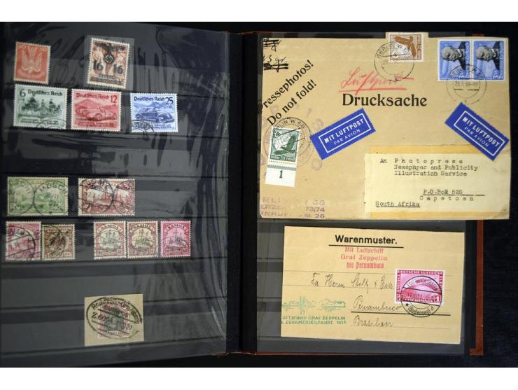 1923/39, postfrische, ungebrauchte und gestempelte Partie mit guten Ausgaben im Einsteckbuch