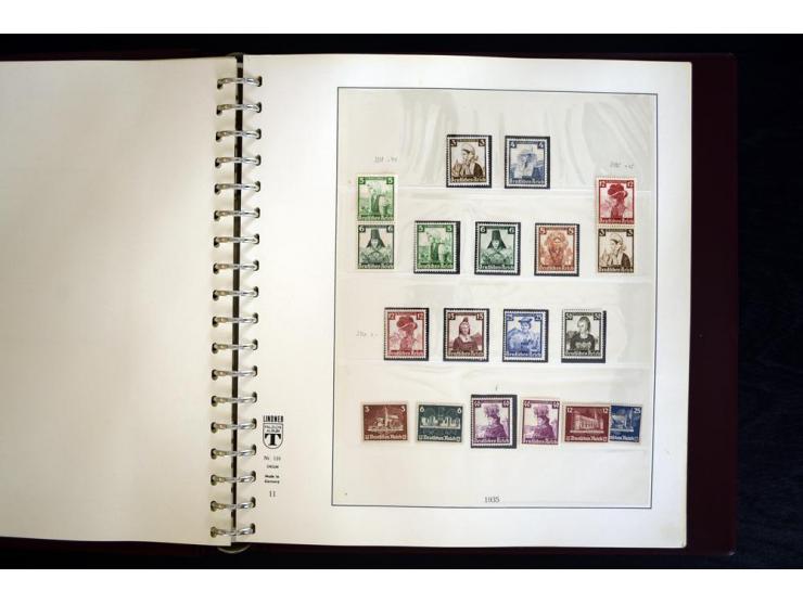 1933/45, postfrische und ungebrauchte Sammlung, in den Hauptnummern kpl., zusätzlich 4er-Blocks (u.a. Mi.-Nr. 556-64), Besond