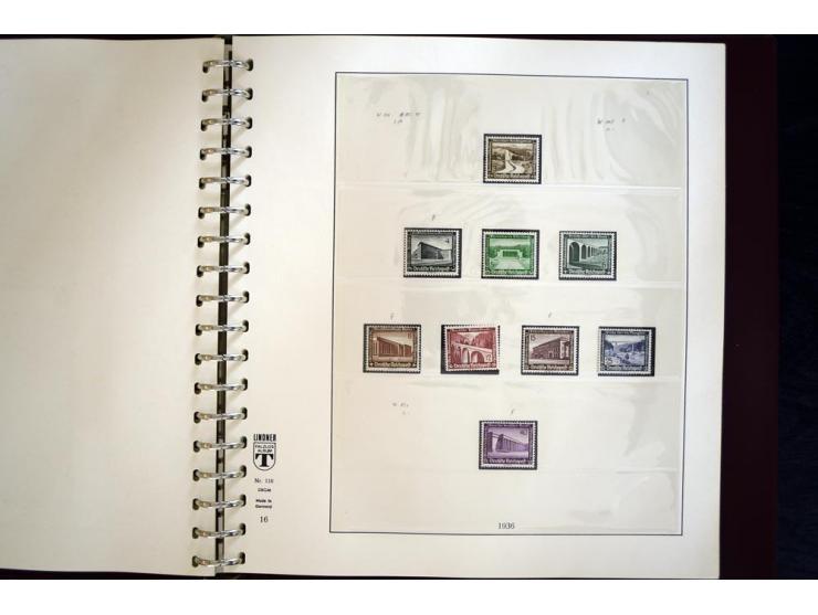 1933/45, postfrische und ungebrauchte Sammlung, in den Hauptnummern kpl., zusätzlich 4er-Blocks (u.a. Mi.-Nr. 556-64), Besond
