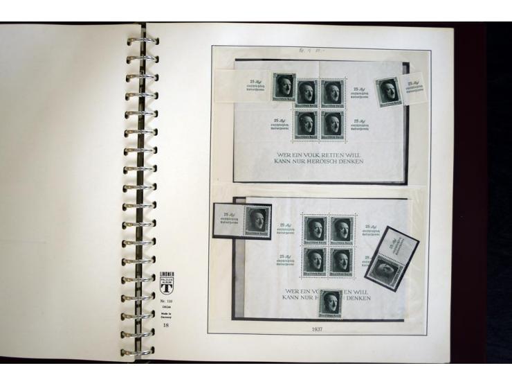 1933/45, postfrische und ungebrauchte Sammlung, in den Hauptnummern kpl., zusätzlich 4er-Blocks (u.a. Mi.-Nr. 556-64), Besond
