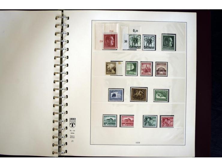 1933/45, postfrische und ungebrauchte Sammlung, in den Hauptnummern kpl., zusätzlich 4er-Blocks (u.a. Mi.-Nr. 556-64), Besond