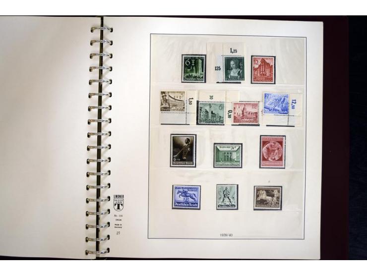 1933/45, postfrische und ungebrauchte Sammlung, in den Hauptnummern kpl., zusätzlich 4er-Blocks (u.a. Mi.-Nr. 556-64), Besond