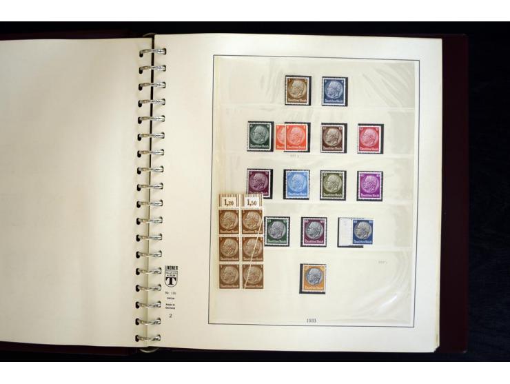 1933/45, postfrische und ungebrauchte Sammlung, in den Hauptnummern kpl., zusätzlich 4er-Blocks (u.a. Mi.-Nr. 556-64), Besond