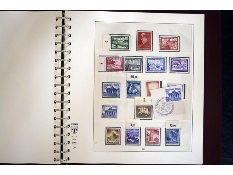 1933/45, postfrische und ungebrauchte Sammlung, in den Hauptnummern kpl., zusätzlich 4er-Blocks (u.a. Mi.-Nr. 556-64), Besond