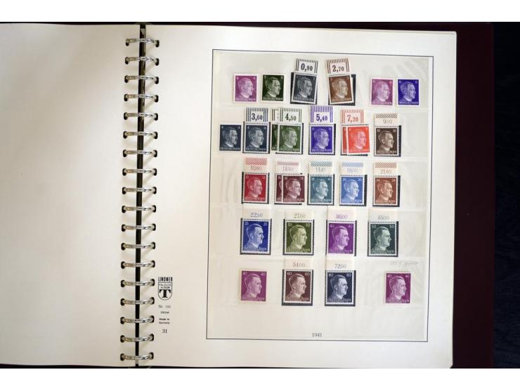 1933/45, postfrische und ungebrauchte Sammlung, in den Hauptnummern kpl., zusätzlich 4er-Blocks (u.a. Mi.-Nr. 556-64), Besond