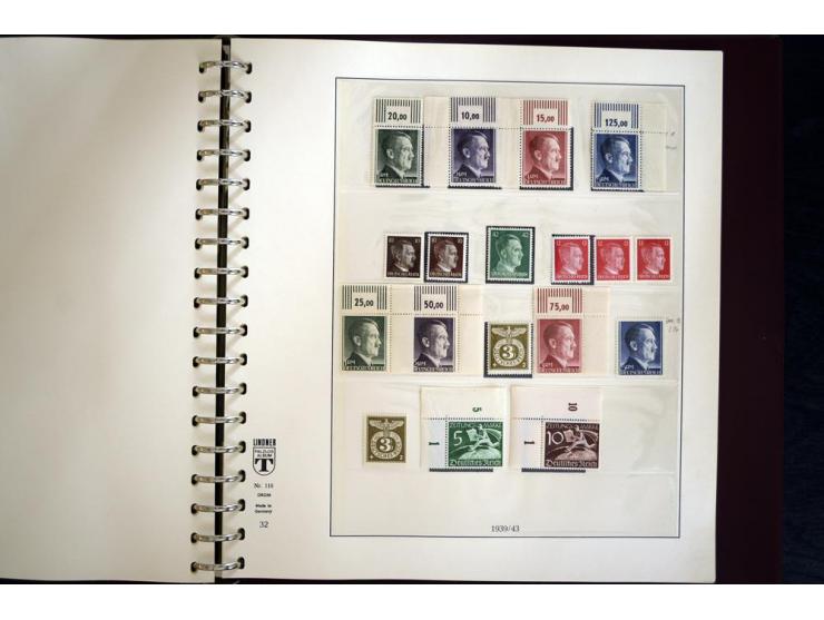 1933/45, postfrische und ungebrauchte Sammlung, in den Hauptnummern kpl., zusätzlich 4er-Blocks (u.a. Mi.-Nr. 556-64), Besond