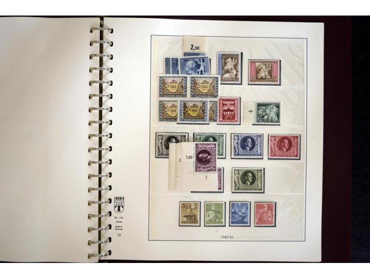 1933/45, postfrische und ungebrauchte Sammlung, in den Hauptnummern kpl., zusätzlich 4er-Blocks (u.a. Mi.-Nr. 556-64), Besond