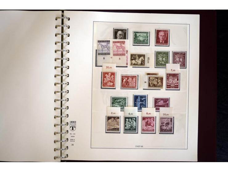 1933/45, postfrische und ungebrauchte Sammlung, in den Hauptnummern kpl., zusätzlich 4er-Blocks (u.a. Mi.-Nr. 556-64), Besond