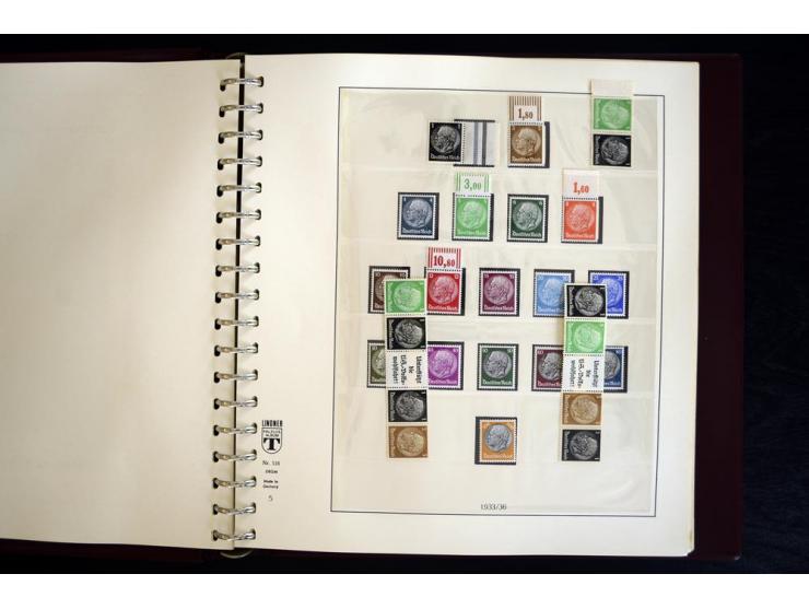 1933/45, postfrische und ungebrauchte Sammlung, in den Hauptnummern kpl., zusätzlich 4er-Blocks (u.a. Mi.-Nr. 556-64), Besond