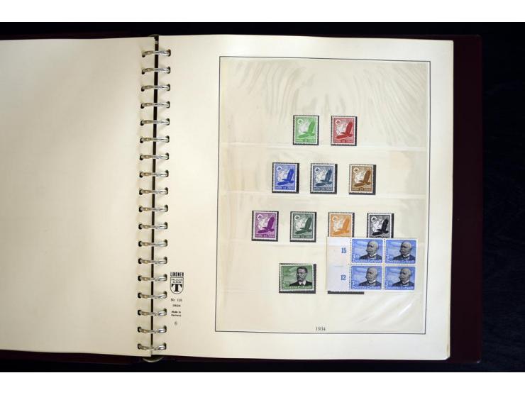 1933/45, postfrische und ungebrauchte Sammlung, in den Hauptnummern kpl., zusätzlich 4er-Blocks (u.a. Mi.-Nr. 556-64), Besond