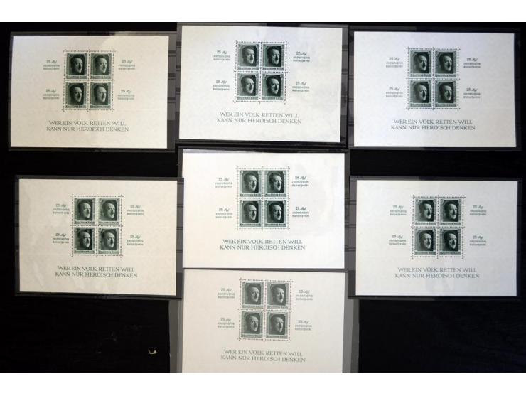 1937, Hitler Blockausgaben, postfrische Partie dabei Block 7(3), 8(6), 9(8) und 11(9), gute Erhaltung (Mi. ca. 6.000,-)