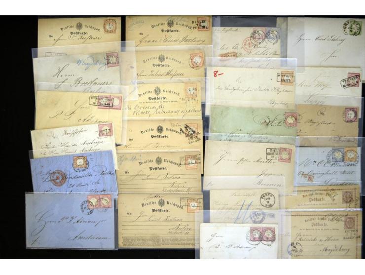 1872/1875, umfangreicher Sammlungsbestand mit über 200 Briefen, Karten und Ganzsachen sowie wenigen Vorderseiten, dabei viele