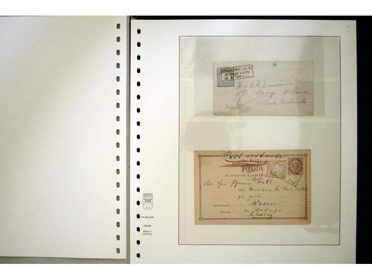 1872/74, "Poste restante", Sammlung mit 6 Briefen und 2 Karten mit Brustschild-Frankaturen, dabei 5 in das Ausland, dazu 2 Au