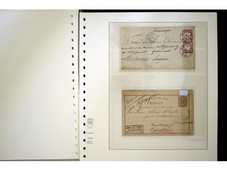 1872/74, "Poste restante", Sammlung mit 6 Briefen und 2 Karten mit Brustschild-Frankaturen, dabei 5 in das Ausland, dazu 2 Au