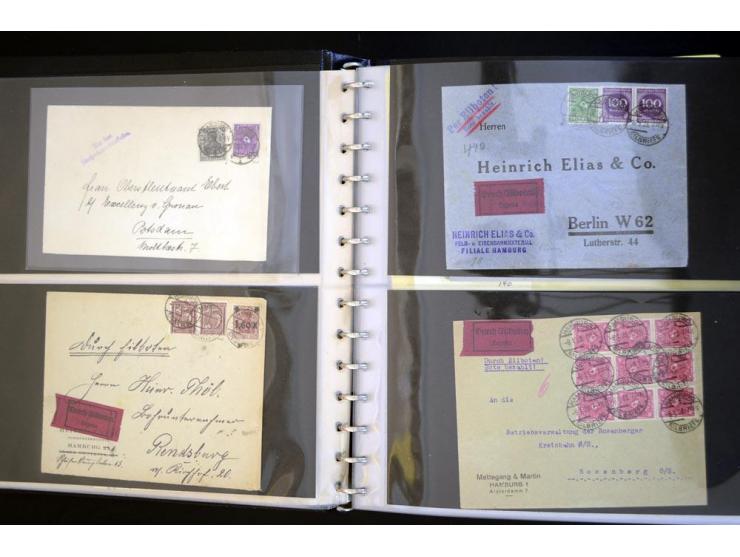 1917/1923, hochinteressante Sammlung mit über 160 Briefen, Karten und Ganzsachenkarten mit praktisch nur besseren Belegen, da