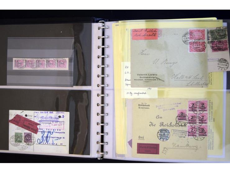 1917/1923, hochinteressante Sammlung mit über 160 Briefen, Karten und Ganzsachenkarten mit praktisch nur besseren Belegen, da
