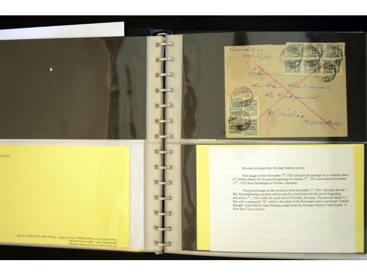 1917/1923, hochinteressante Sammlung mit über 160 Briefen, Karten und Ganzsachenkarten mit praktisch nur besseren Belegen, da