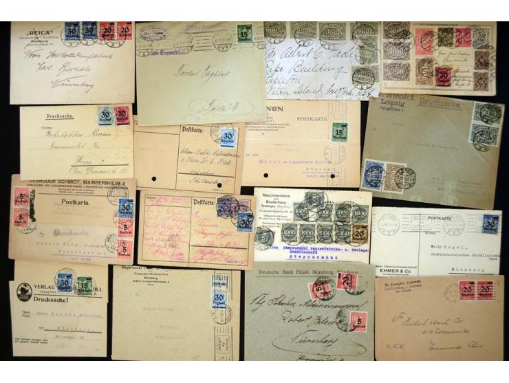 1920/1923, sehr umfangreicher Posten mit geschätzt 1000-1500 Briefen, Karten und Ganzsachen inkl. Dienstmarken-Frankaturen, d