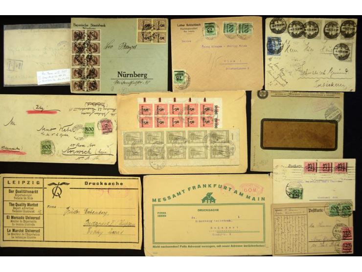 1920/1923, sehr umfangreicher Posten mit geschätzt 1000-1500 Briefen, Karten und Ganzsachen inkl. Dienstmarken-Frankaturen, d