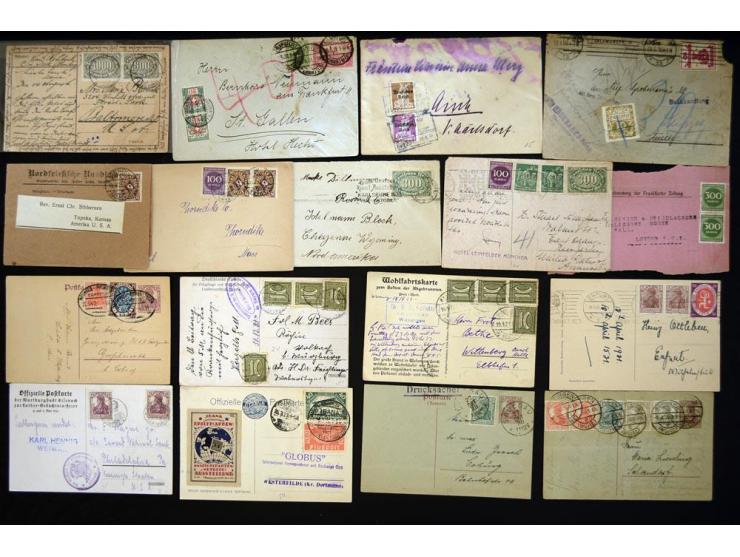 1920/1923, sehr umfangreicher Posten mit geschätzt 1000-1500 Briefen, Karten und Ganzsachen inkl. Dienstmarken-Frankaturen, d