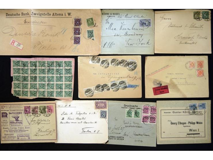 1920/1923, sehr umfangreicher Posten mit geschätzt 1000-1500 Briefen, Karten und Ganzsachen inkl. Dienstmarken-Frankaturen, d