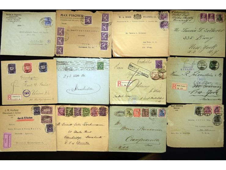 1920/1923, sehr umfangreicher Posten mit geschätzt 1000-1500 Briefen, Karten und Ganzsachen inkl. Dienstmarken-Frankaturen, d
