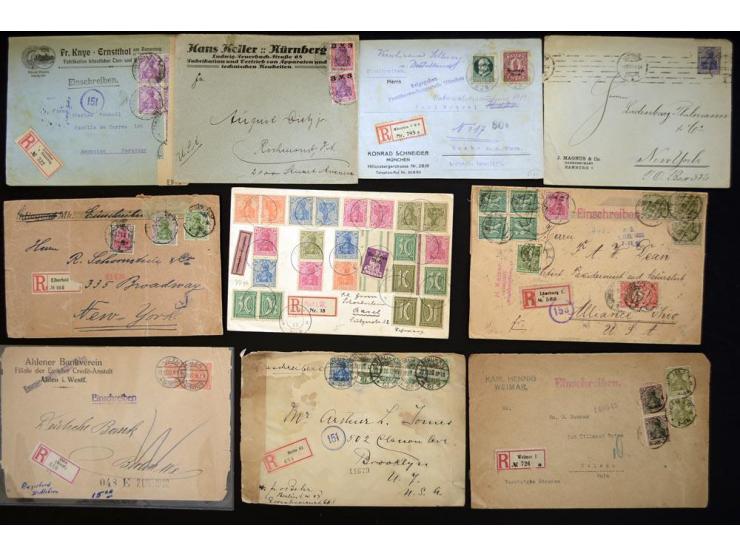 1920/1923, sehr umfangreicher Posten mit geschätzt 1000-1500 Briefen, Karten und Ganzsachen inkl. Dienstmarken-Frankaturen, d