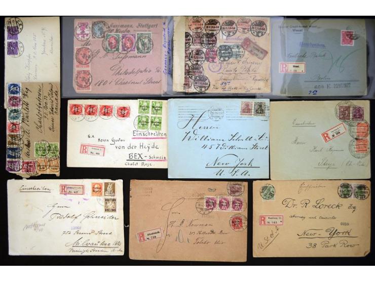 1920/1923, sehr umfangreicher Posten mit geschätzt 1000-1500 Briefen, Karten und Ganzsachen inkl. Dienstmarken-Frankaturen, d