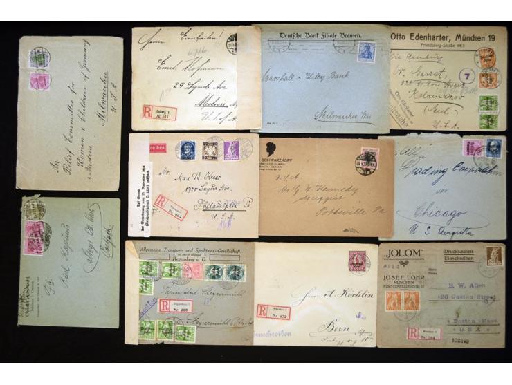 1920/1923, sehr umfangreicher Posten mit geschätzt 1000-1500 Briefen, Karten und Ganzsachen inkl. Dienstmarken-Frankaturen, d