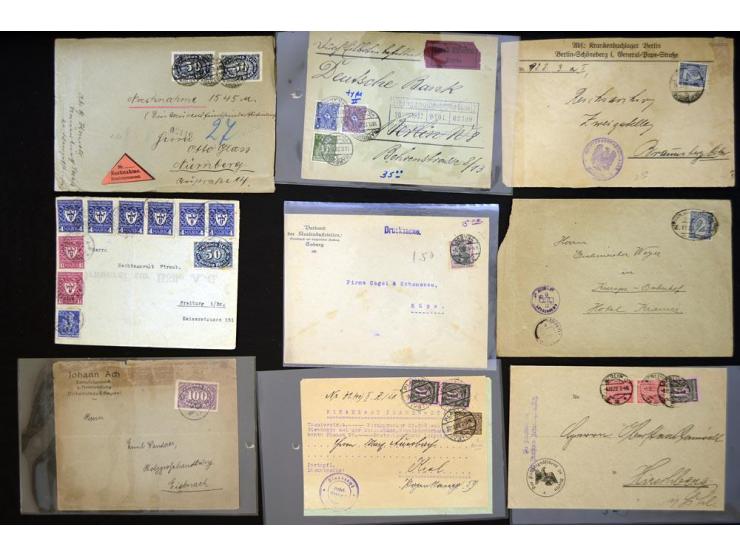 1920/1923, sehr umfangreicher Posten mit geschätzt 1000-1500 Briefen, Karten und Ganzsachen inkl. Dienstmarken-Frankaturen, d