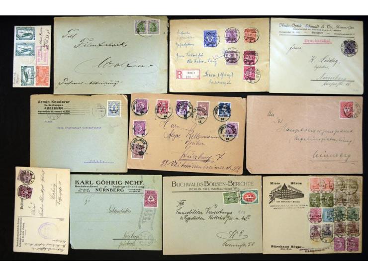 1920/1923, sehr umfangreicher Posten mit geschätzt 1000-1500 Briefen, Karten und Ganzsachen inkl. Dienstmarken-Frankaturen, d