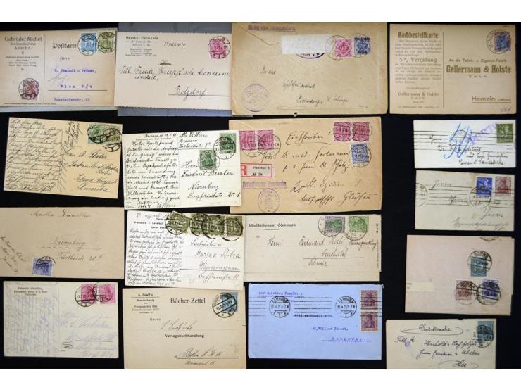 1920/1923, sehr umfangreicher Posten mit geschätzt 1000-1500 Briefen, Karten und Ganzsachen inkl. Dienstmarken-Frankaturen, d