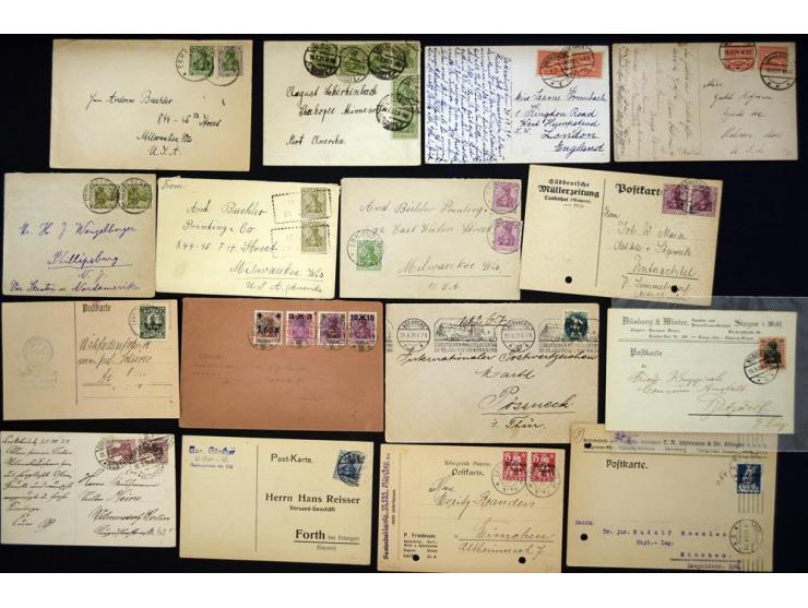 1920/1923, sehr umfangreicher Posten mit geschätzt 1000-1500 Briefen, Karten und Ganzsachen inkl. Dienstmarken-Frankaturen, d