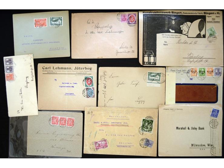 1920/1923, sehr umfangreicher Posten mit geschätzt 1000-1500 Briefen, Karten und Ganzsachen inkl. Dienstmarken-Frankaturen, d