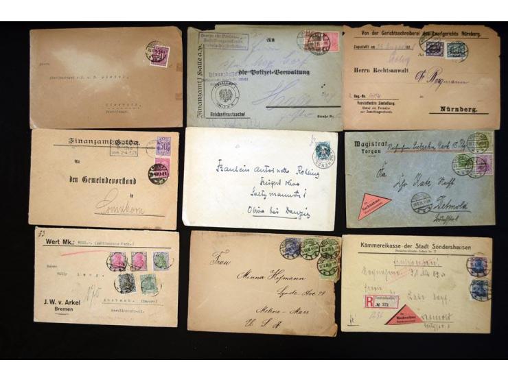 1920/1923, sehr umfangreicher Posten mit geschätzt 1000-1500 Briefen, Karten und Ganzsachen inkl. Dienstmarken-Frankaturen, d