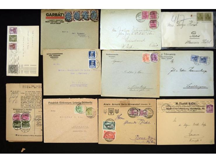 1920/1923, sehr umfangreicher Posten mit geschätzt 1000-1500 Briefen, Karten und Ganzsachen inkl. Dienstmarken-Frankaturen, d