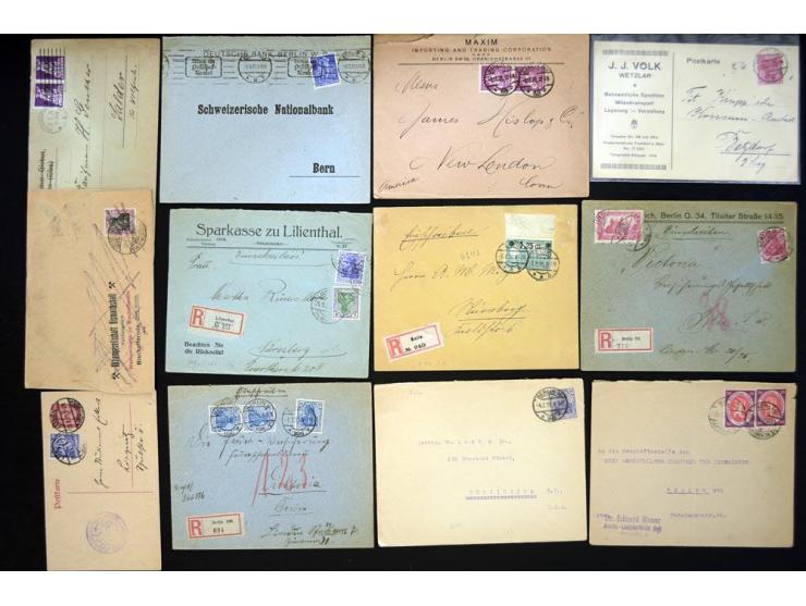1920/1923, sehr umfangreicher Posten mit geschätzt 1000-1500 Briefen, Karten und Ganzsachen inkl. Dienstmarken-Frankaturen, d