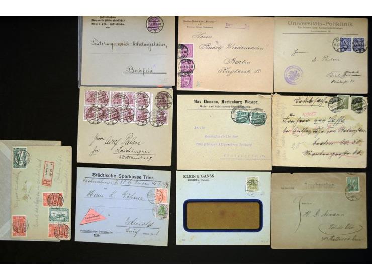 1920/1923, sehr umfangreicher Posten mit geschätzt 1000-1500 Briefen, Karten und Ganzsachen inkl. Dienstmarken-Frankaturen, d