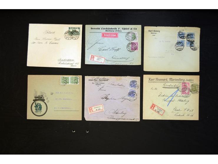 1920/1923, sehr umfangreicher Posten mit geschätzt 1000-1500 Briefen, Karten und Ganzsachen inkl. Dienstmarken-Frankaturen, d