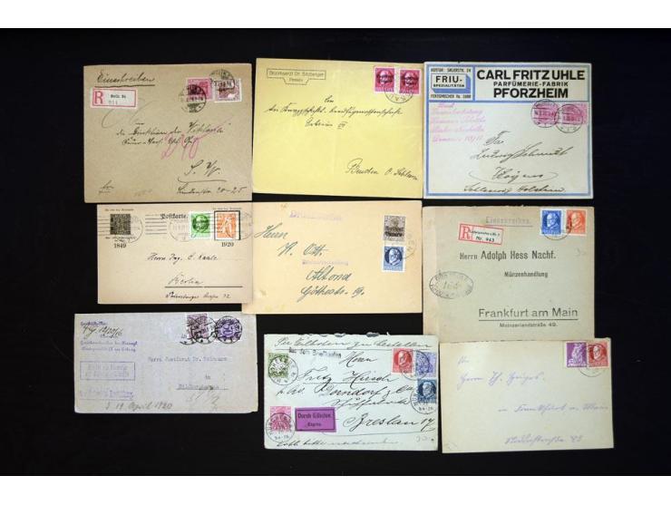 1920/1923, sehr umfangreicher Posten mit geschätzt 1000-1500 Briefen, Karten und Ganzsachen inkl. Dienstmarken-Frankaturen, d