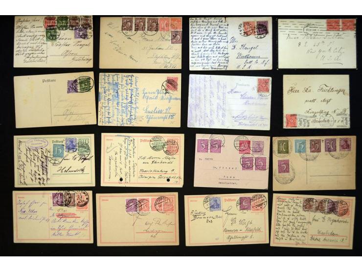 1920/1923, sehr umfangreicher Posten mit geschätzt 1000-1500 Briefen, Karten und Ganzsachen inkl. Dienstmarken-Frankaturen, d
