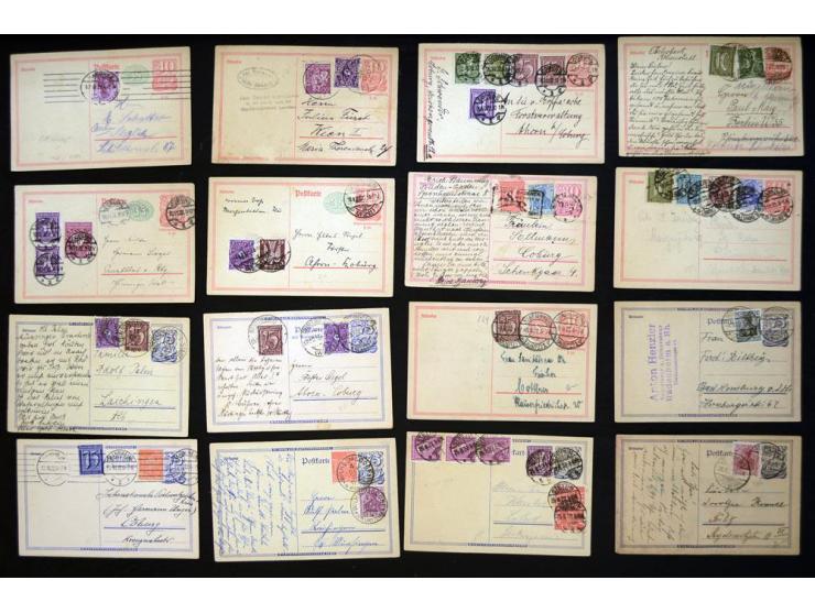 1920/1923, sehr umfangreicher Posten mit geschätzt 1000-1500 Briefen, Karten und Ganzsachen inkl. Dienstmarken-Frankaturen, d