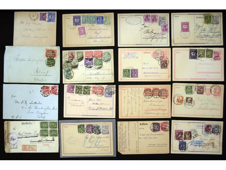 1920/1923, sehr umfangreicher Posten mit geschätzt 1000-1500 Briefen, Karten und Ganzsachen inkl. Dienstmarken-Frankaturen, d